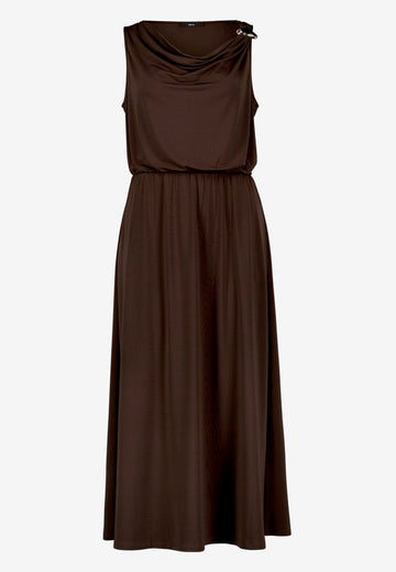 Midikleid  tailliert mit Wasserfallausschnitt