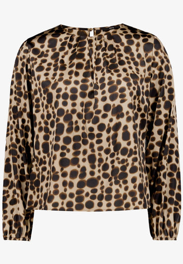 Satin-Bluse mit Allover-Print
