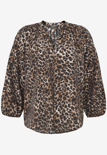 Schlupfbluse mit Leoprint