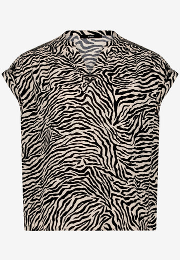Schlupfbluse mit Zebraprint