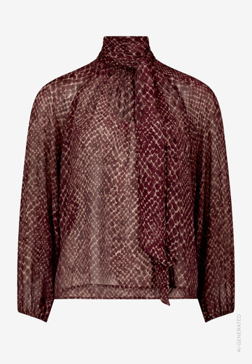 Schluppenbluse  mit Animalprint