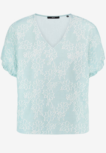 Shirt mit Blumen-Stickerei