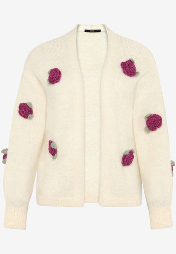 Strickjacke mit 3D Blumen