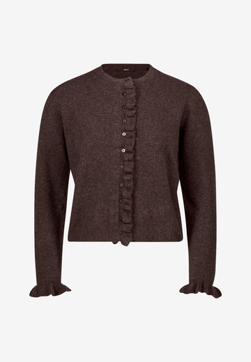 Strickjacke mit Rüschen