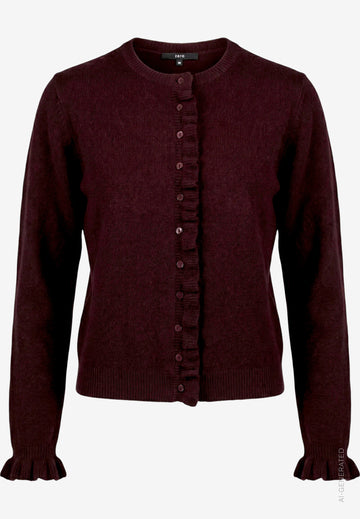 Strickjacke  mit Rüschen