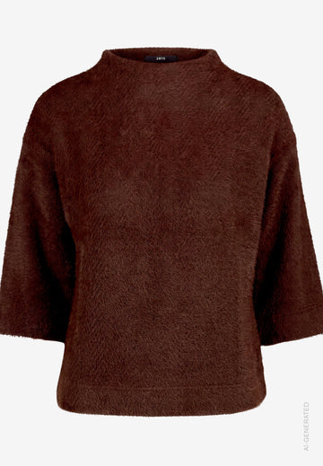 Sweatshirt  3/4 Arm mit Fischgrätmuster