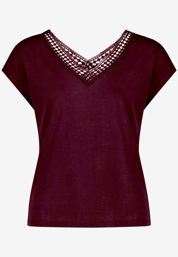 T-Shirt mit Spitzendetails
