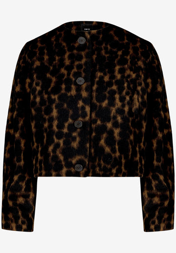 Weite Leo-Jacke mit Rundhalsausschnitt